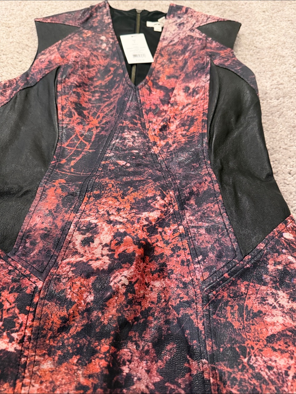 Helmut Lang Abstract Print Soft Leather Dress - Picture 5 of 11